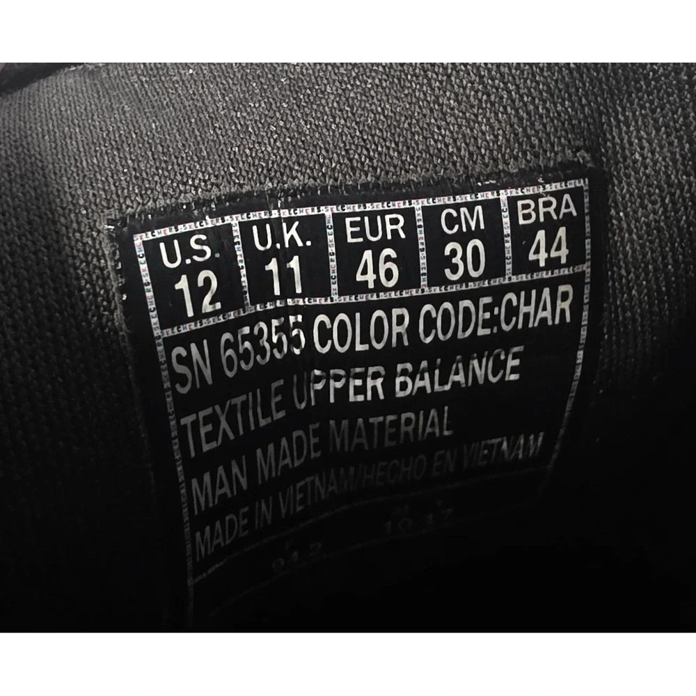 Skechers Relaxed Fit Charcoal Canvas Slip On Shoe Air Cooled Memory Foam SZ 12